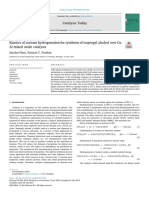 Kinetics of Acetone Hydrogenation For Synthesis of Isopropyl Alcohol Over Cu-Al Mixed Oxide Catalysts