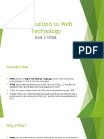 Introduction To Web Technology: Unit 3 HTML