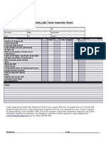 Weekly Tower Light Check List