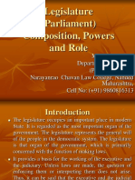 Legislature (Parliament) Composition, Powers and Role