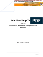 Module 4 - Classification, Applications and Operations of Machines 