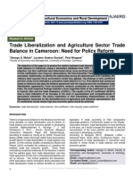 PDFTrade Liberalization and Agriculture Sector Trade Balance in Cameroon: Need For Policy Reform