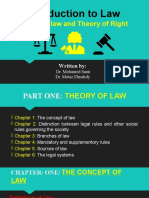 Introduction To Law To Law: Theory of Law and Theory of Right