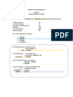 MAS311 Financial Management Exercises Financial Statement Analysis