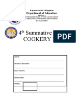 4 Summative Test in Cookery Ncii: Department of Education