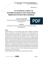 The Effect of Financial Literacy On Investment Decisions (A Study On Millennial Generation in Five Big Cities in Indonesia)