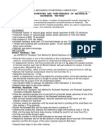 Mechanical Properties and Performance of Materials: Hardness Testing