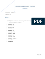 ECON262-Mathematical Applications For Economics: Section A