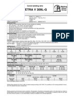 Tetra V 309L-G: Technical Data Sheet Cored Welding Wire