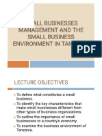 Lecture 5 - Small Business Environment in Tanzania