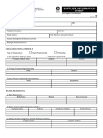 Supplier Information Sheet