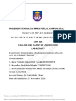 Lab Report 1 CMT659 Determination of Adsorption Isotherm of Acetic Acid On Activated Charcoal