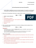 1 Term English Final Examination Key Answer (Corrigé EF1) : (2pts X 5 10pts)