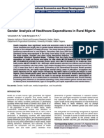 Gender Analysis of Healthcare Expenditures in Rural Nigeria