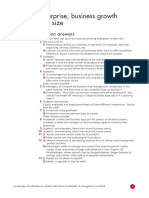 Enterprise, Business Growth and Size: Revision Answers