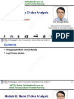 UTSP - Week 8-Module E-Mode Choice Analysis