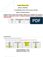 Portfolio Return & Risk