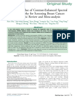 Diagnostic Value of Contrast-Enhanced Spectral Mammography For Screening Breast Cancer. Systematic Review and Meta-Analysis