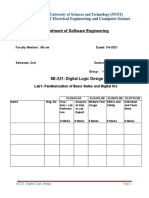 Department of Software Engineering: Lab1: Familiarization of Basic Gates and Digital Ics