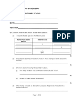 Topic 3 Test Chemistry Year 10