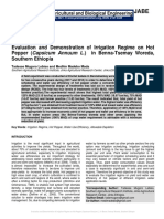 Evaluation and Demonstration of Irrigation Regime On Hot Pepper (Capsicum Annuum L.) in Benna-Tsemay Woreda, Southern Ethiopia