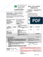 Bill of Lading Original: 8th-12th Floor, No.2, Lane 1199, Minsheng RD, Shanghai, Shanghai 200135, China