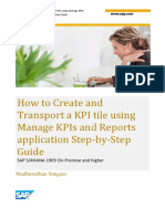 How To Create and Transport A KPI Tile Using Manage KPIs and Reports Application Step-by-Step Guide