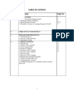 Chapter Description Page No.: Table of Content