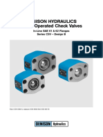 Denison Hydraulics Direct Operated Check Valves: In-Line SAE 61 &62 Flanges Series C5V Design B