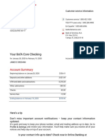 Bank of America Bank Statement