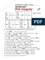 PAST SIMPLE: Irregular: Grammar Worksheet