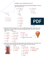 Volume of Cylinders, Cones, and Spheres Practice: Directions