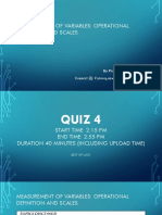 Measurement of Variables: Operational Definition and Scales