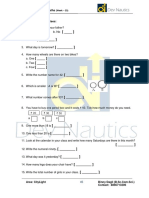 Mental Maths - Class 1 - Weekwise Worksheet 23