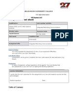 Assignment Front Sheet: The Millennium University College