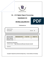 EL - 413 Digital Signal Processing: Experiment # 12