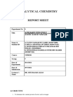 Analytical Chemistry: Report Sheet