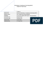 Research Methodology in Computing and Technology (RMCT) Assignment: Project Paper