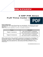 2 MP PIR Siren Full Time Color Camera: User Manual