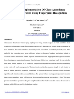 Design and Implementation of Class Attendance Management System Using Fingerprint Recognition