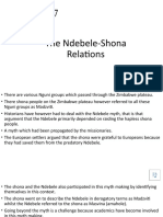 Lecture #7 The Ndebele-Shona Relations