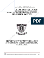 Curriculum and Syllabus Under Semester System: Bs (H) in Mathematics