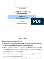 Cosc-3122: Human Computer: Introduction To Hci Interaction (Hci)