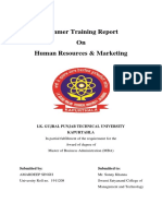 Summer Training Report On Human Resources & Marketing: I.K. Gujral Punjab Technical University Kapurtahla