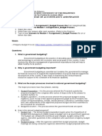 Answers To Module 1 - Assignment 2 - Budget Process