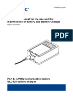 Instruction Manual For The Use and The Maintenance of Battery and Battery Charger