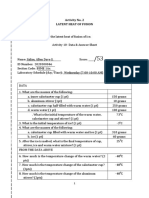 Activity No. 2 Latent Heat of Fusion Objectives