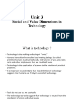 Unit 3. Social and Value Dimensions in Technology