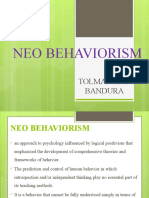 Neo Behaviorism: Tolman and Bandura