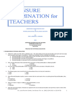 Licensure Examination For Teachers: Competency-Based Practice Test IN Physical Education, Health, Music and Arts